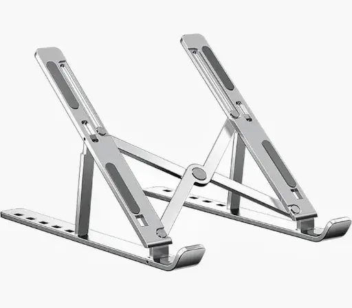 Adjustable Metal Laptop Stand - Foldable Ergonomic Riser for Desk - Compatible with MacBook Air Pro, HP, Lenovo, Dell 10-15.6" Laptops